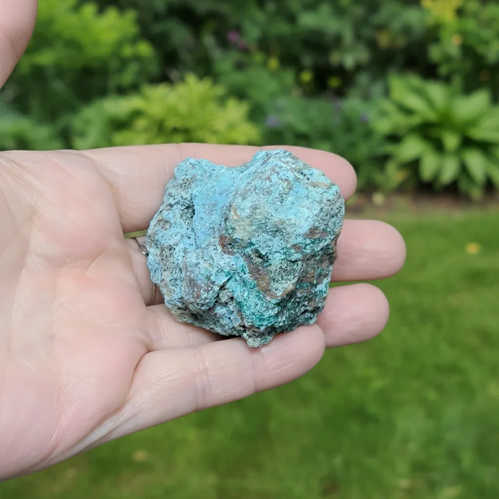 Chrysocolle et cristaux de Dioptase brute 57g (MB202-3)