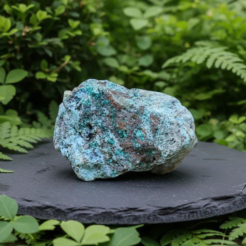 Chrysocolle et cristaux de Dioptase brute 57g (MB202-3)