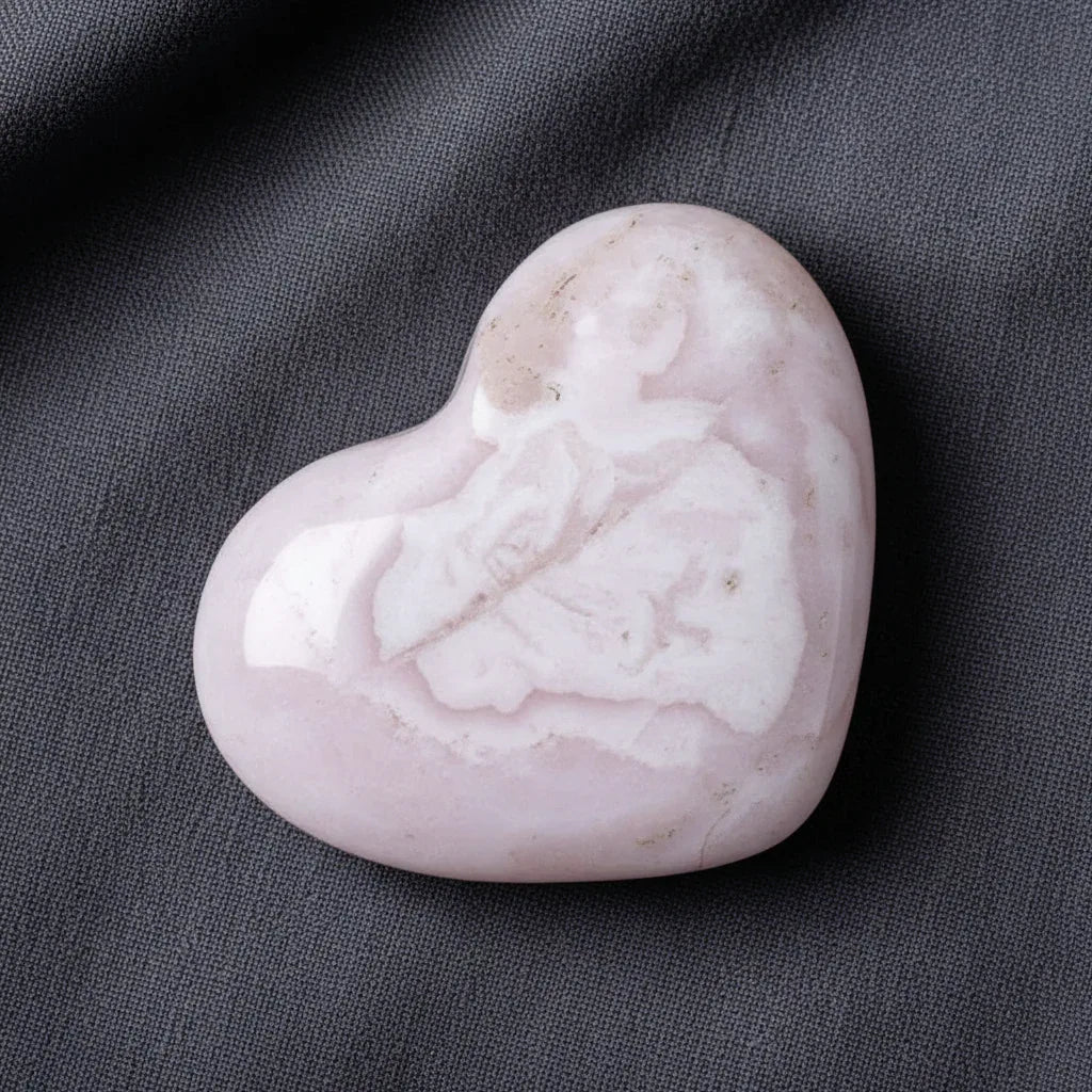 Cœur poli en Manganocalcite (PRGFL509)