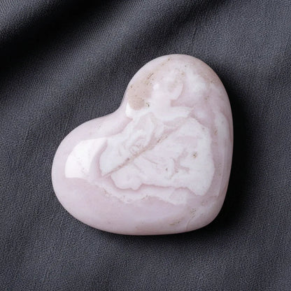 Cœur poli en Manganocalcite (PRGFL509)