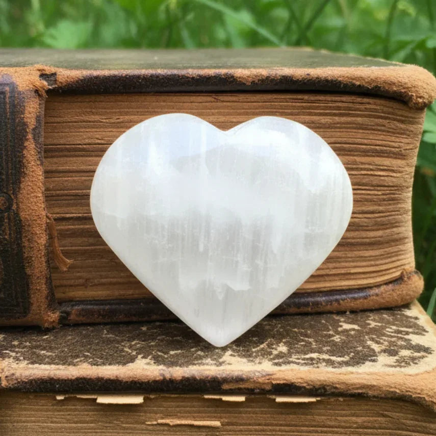 Cœur en Sélénite 111g (PRGFL509-5)