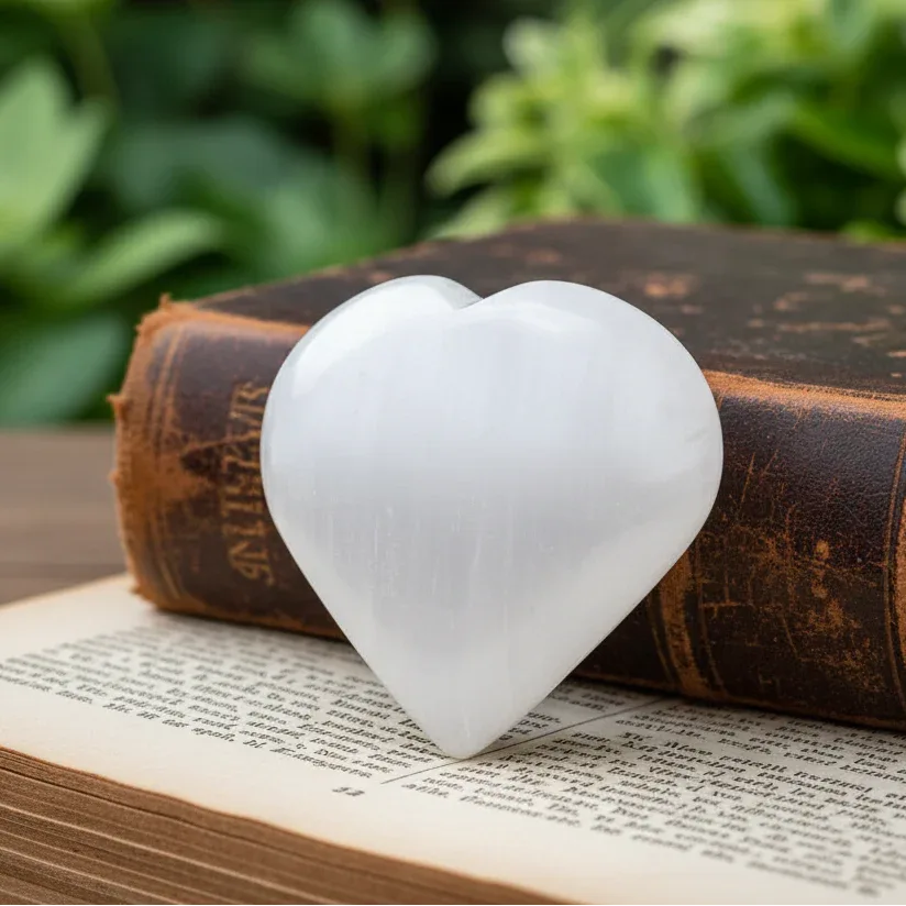 Cœur en Sélénite 87g (PRGFL509-3)