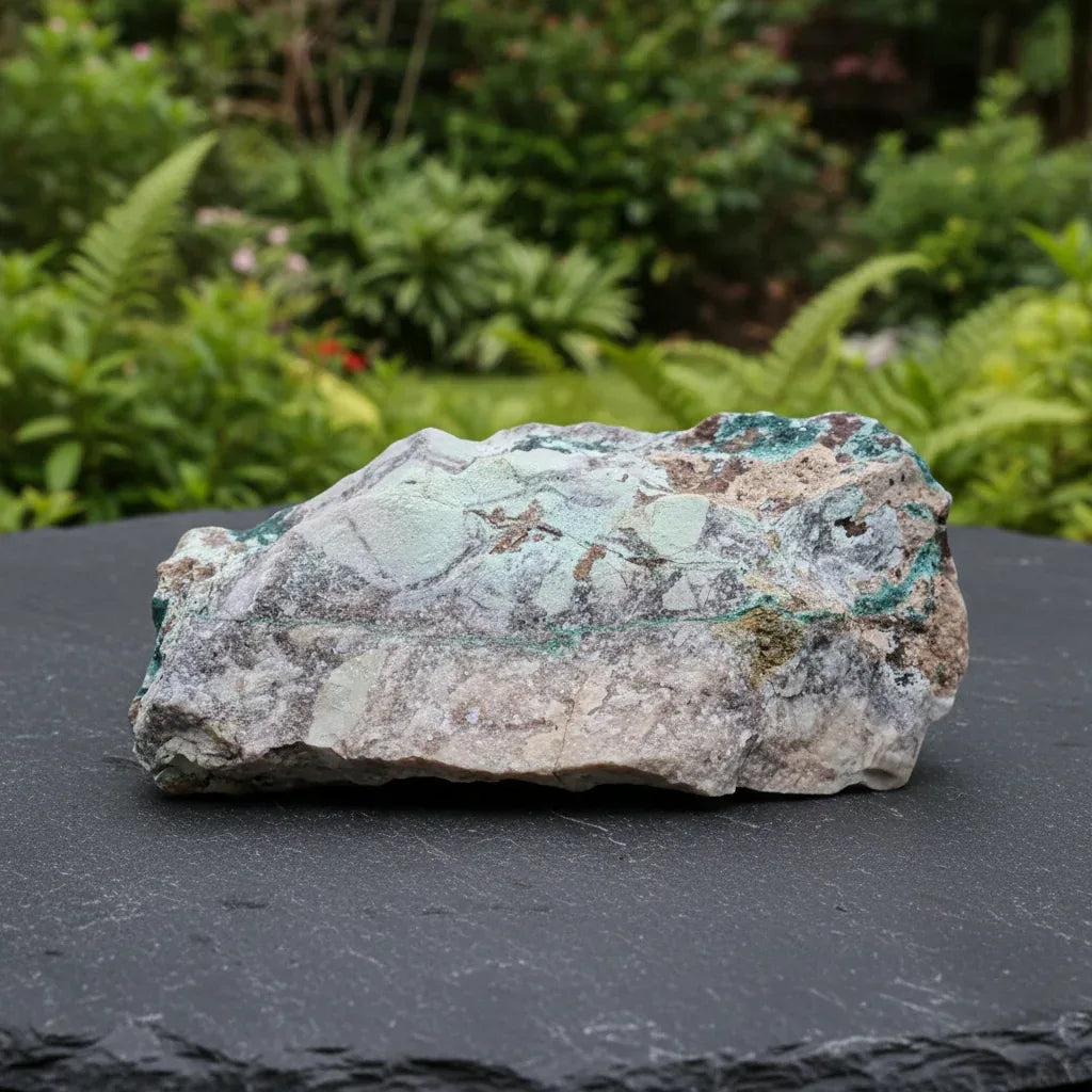 Dioptase brute avec Planchéite et Cérusite 1327g (MB432-2)