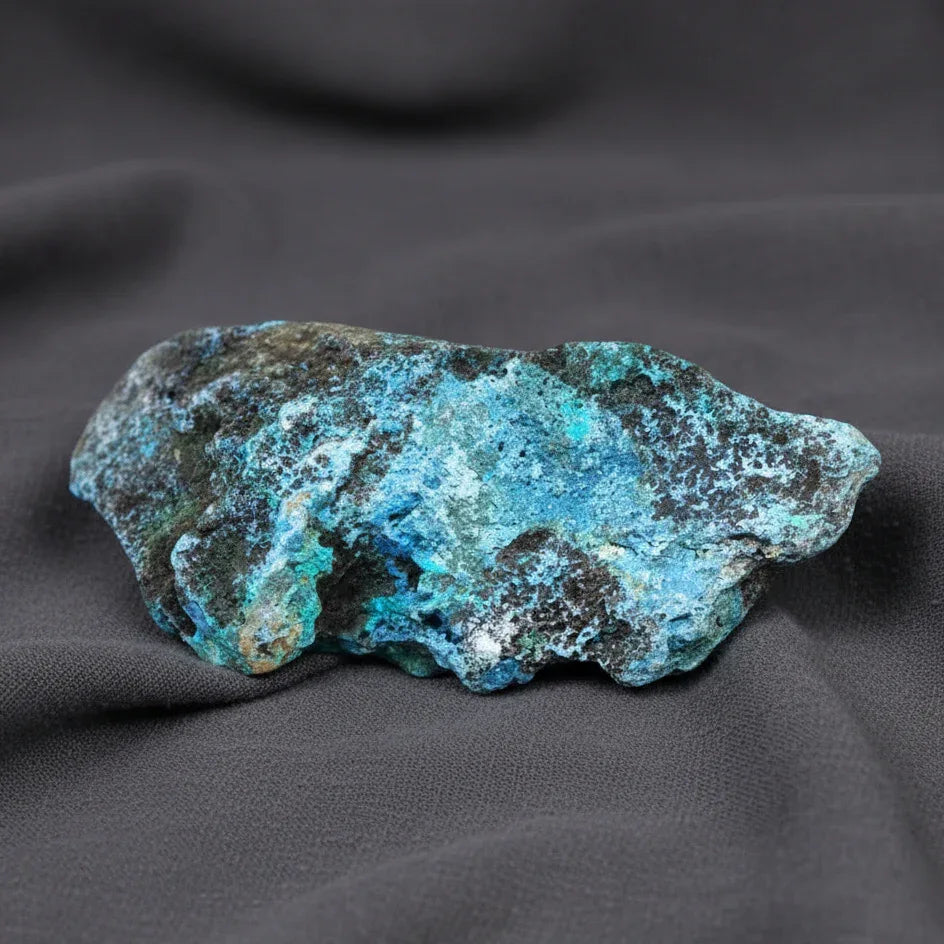 Dioptase, Shattuckite, Planchéite, Chrysocolle brute 85g (MB410-1)
