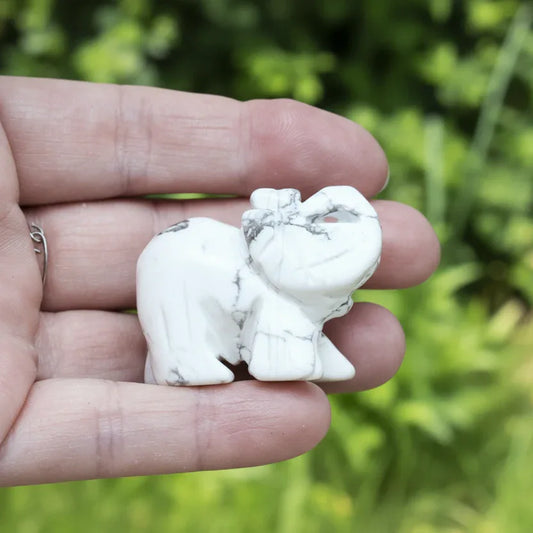 Eléphant en Howlite 40g (PRGFL346-65)