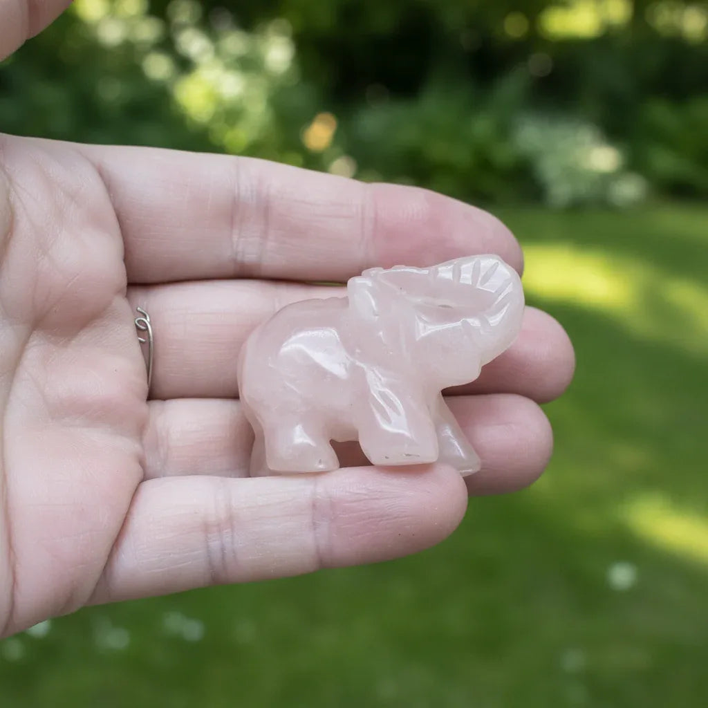 Eléphant en Quartz Rose 28g (PRGFL346-44)