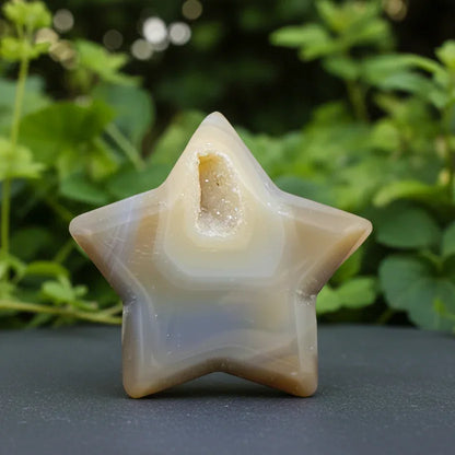 Etoile en Agate avec cristallisation 46g (PRGFL304-13)