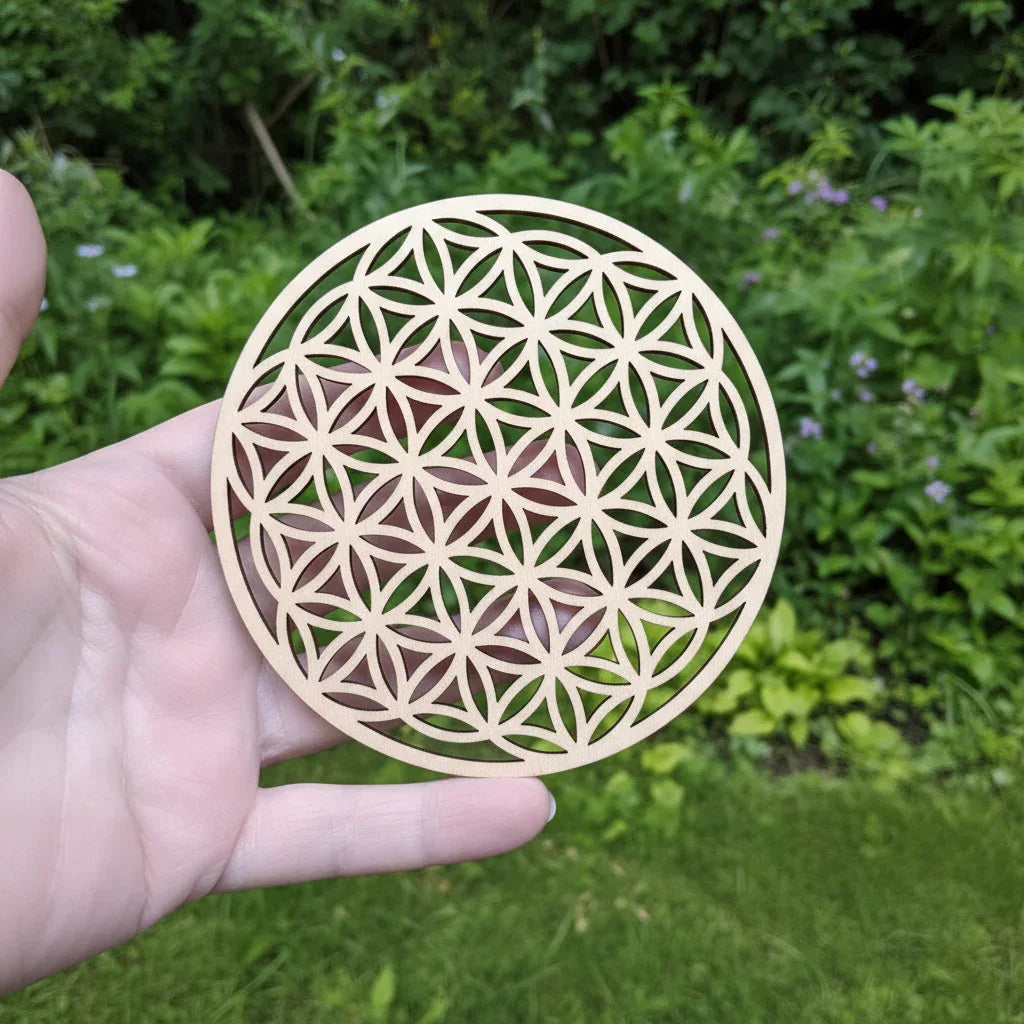 Fleur de vie 3D en bois 10 cm