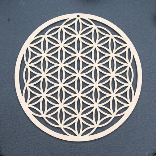 Fleur de vie 3D en bois 14 cm