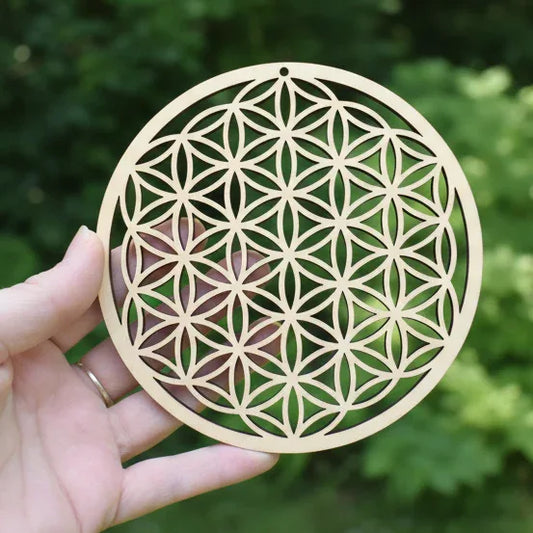 Fleur de vie 3D en bois 14 cm