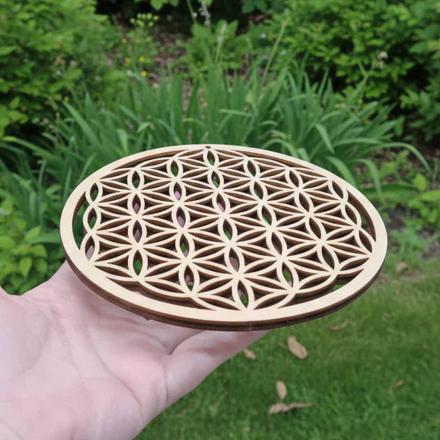 Fleur de vie 3D en bois 14 cm