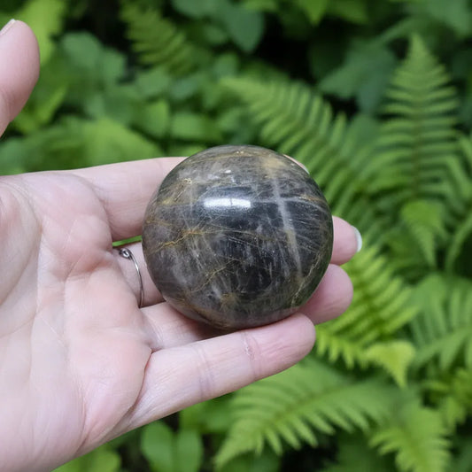 Galet poli en Pierre de Lune noire 102g (PRGFL608-8)
