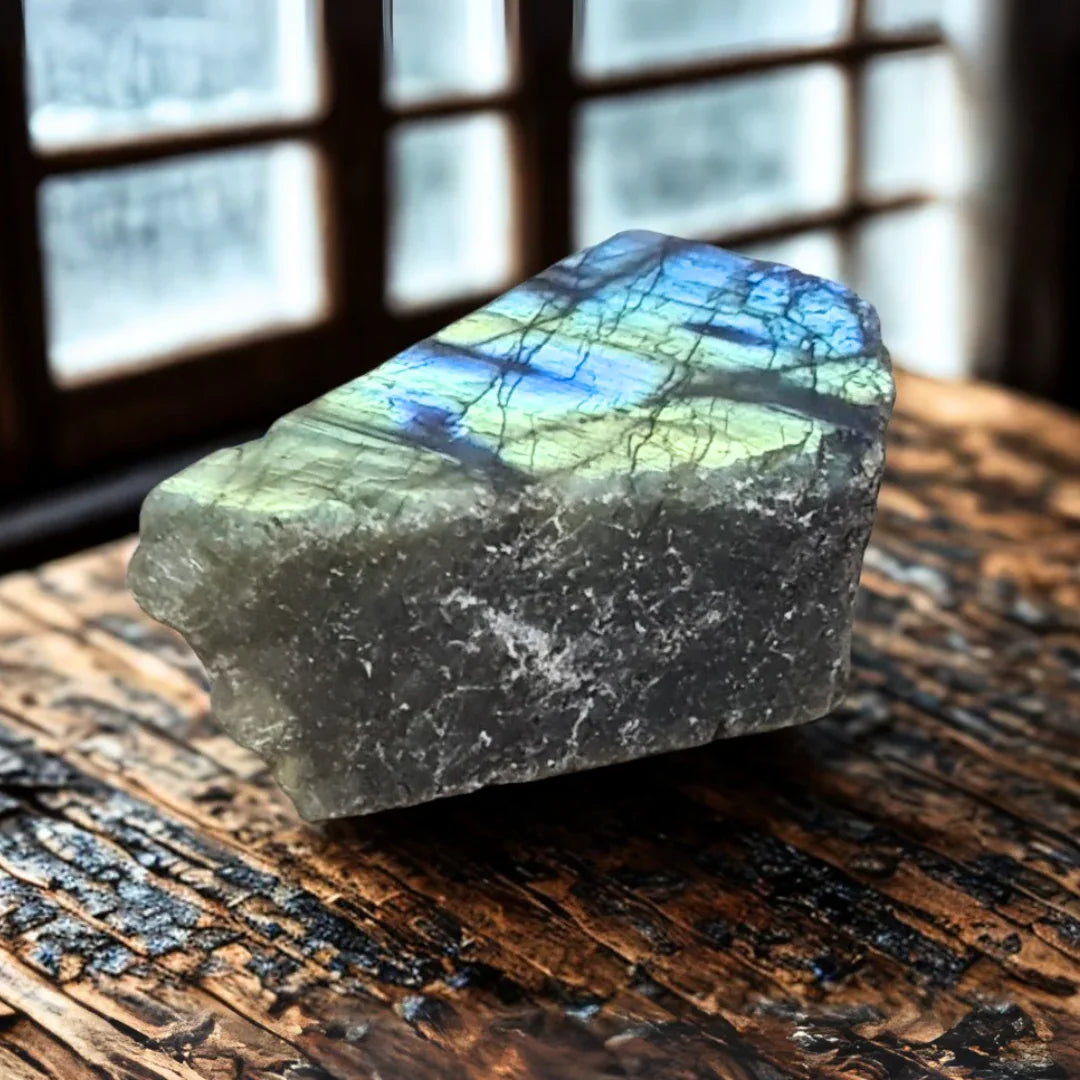 Labradorite 1 face polie et 1 face brute 30g (PRGFL575-11)