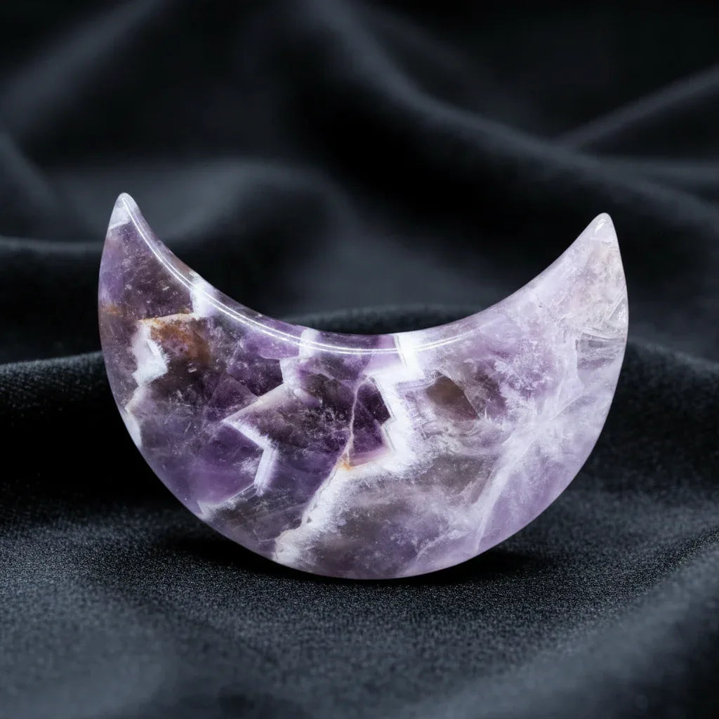 Lune polie en Améthyste chevron 134g (PRGFL397-2)