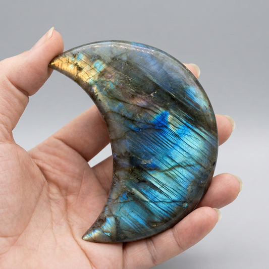 Lune polie en Labradorite 139g (PRGFL397 - 5)