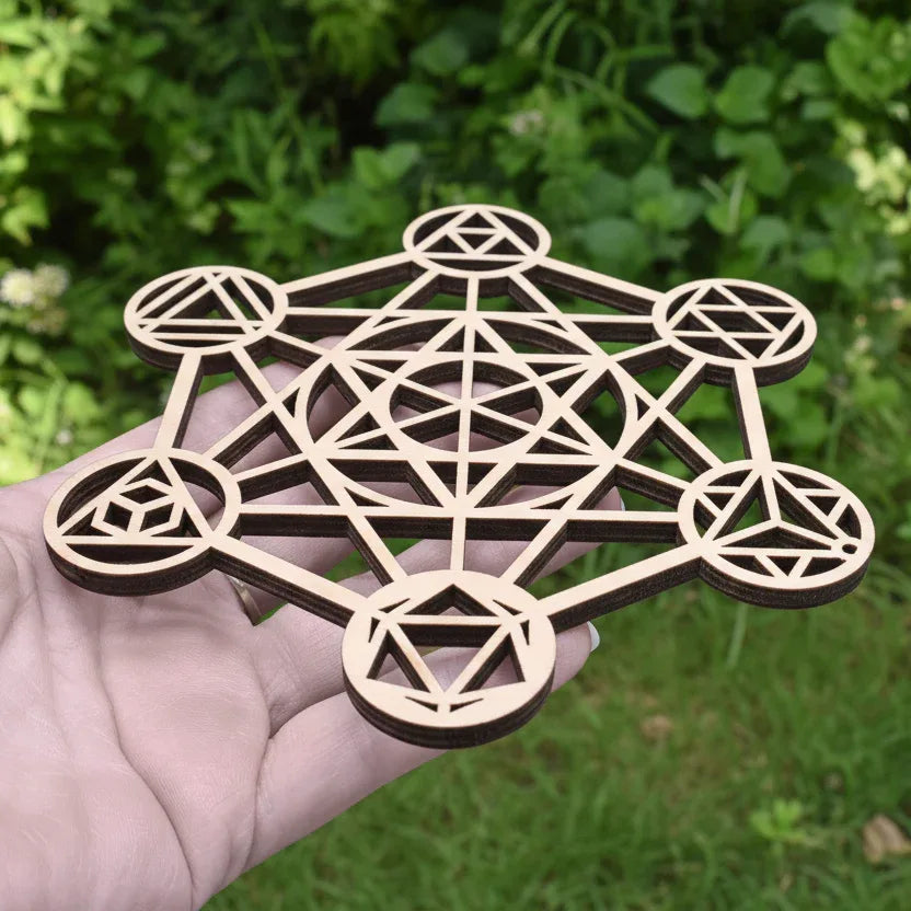 Cube de Metatron 3D en bois 14 cm