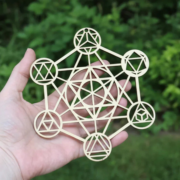 Cube de Metatron 3D en bois 14 cm