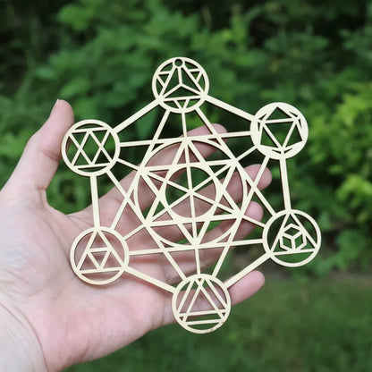 Cube de Metatron 3D en bois 14 cm