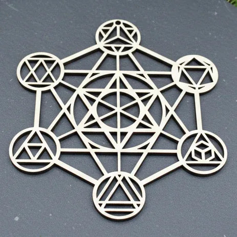Cube de Metatron 3D en bois 14 cm