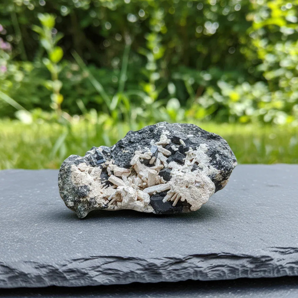 Néphéline sur Schorlomite brute 96g (MB220)