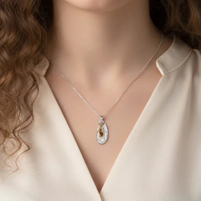 Pendentif en Géode d'Agate brute (PE1915-3)