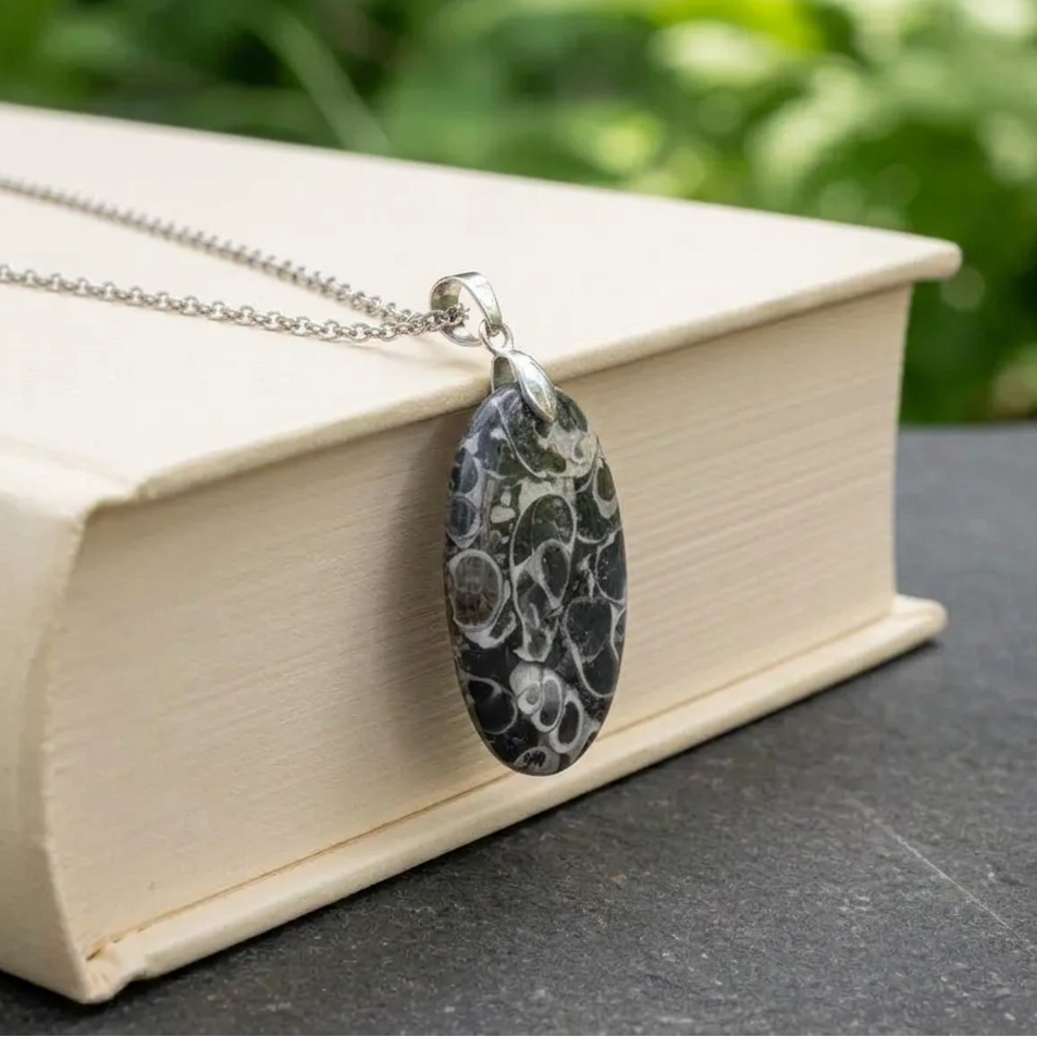 Pendentif en Agate à Turritelles (PE449)