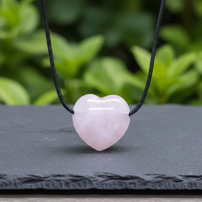 Pendentif cœur en Quartz rose (PE1554-1)