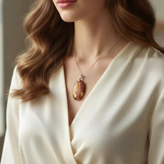 Pendentif en Jaspe Mookaïte (PE876)