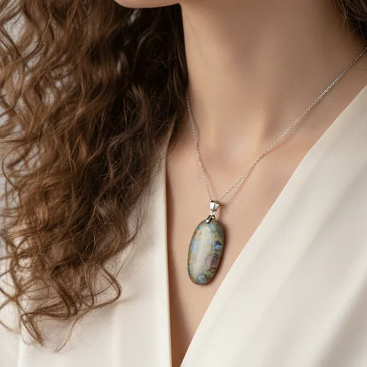 Pendentif en Rhyolite Rain Forest (PE658)