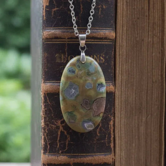 Pendentif en Rhyolite Rain Forest (PE658)