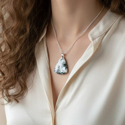 Pendentif en Agate Arbre (PE1486-2)