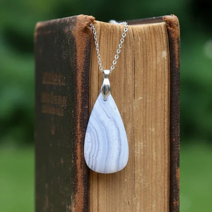 Pendentif en Agate bleue (PE1474)