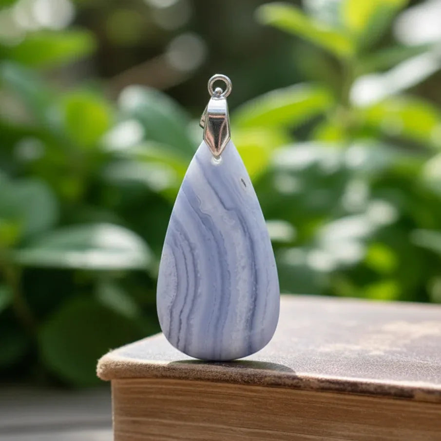 Pendentif en Agate bleue (PE1474)