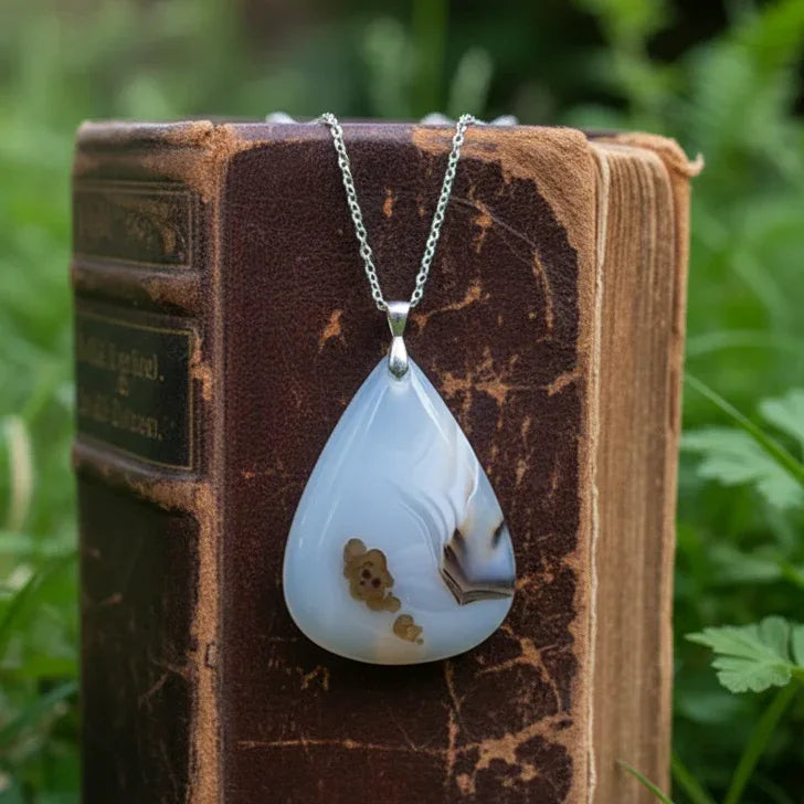 Pendentif en Agate à dendrites (PE1852)