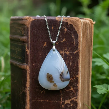 Pendentif en Agate à dendrites (PE1852)