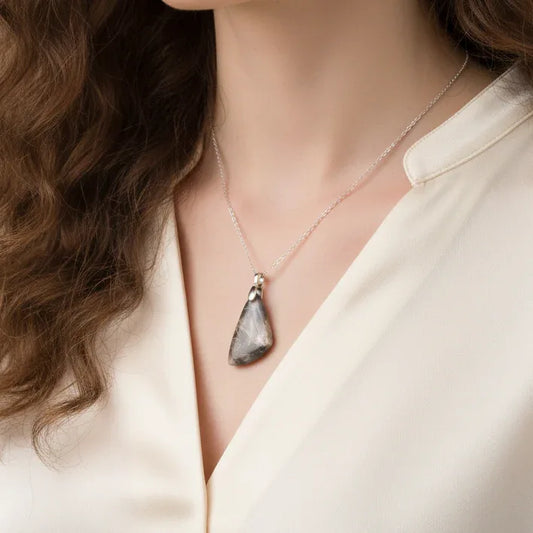 Pendentif en Agate fossile (PE1487)