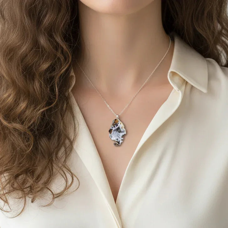 Pendentif en Géode d'Agate brute (PE1915-2)