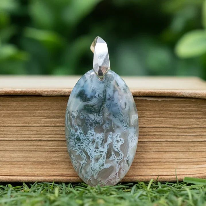 Pendentif en Agate mousse (PE661)