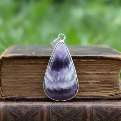 Pendentif serti en Améthyste chevron (PE1760)