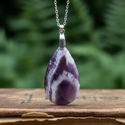 Pendentif en Améthyste chevrons (PE566)