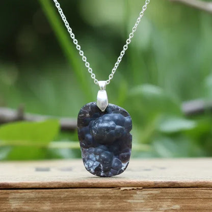 Pendentif en Calcédoine bleue brute (PE1751)