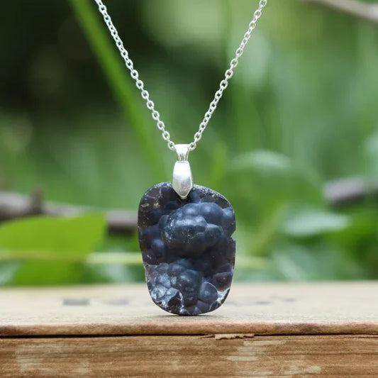 Pendentif en Calcédoine bleue brute (PE1751)