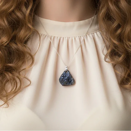 Pendentif en Calcédoine bleue brute (PE1750)
