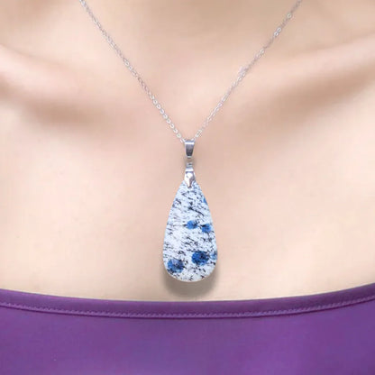 Pendentif en K2 (Granite et Azurite) (PE1781)