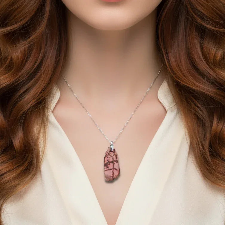 Pendentif en Jaspe bicolore dos brut (PE1953)