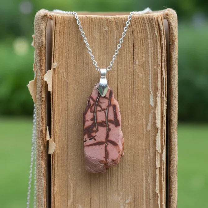 Pendentif en Jaspe bicolore dos brut (PE1953)