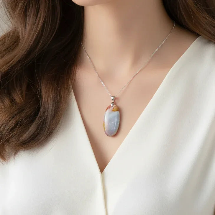 Pendentif en Jaspe Polychrome (PE1321)