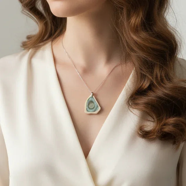 Pendentif biface en Jaspe Impérial (PE993)