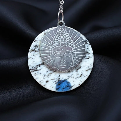Pendentif en K2 (Azurite et Granite) (PE1591)