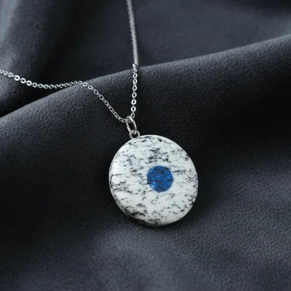 Pendentif en K2 (Azurite et Granite) (PE1591)